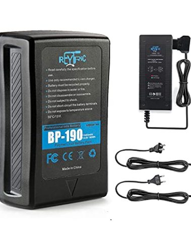 REYTRIC 190Wh(13400mAh) V Mount/V-Lock Battery Compatible Video Camera Camcorder Broadcast LED Light with D-Tap Charger
