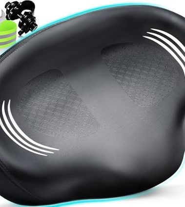 Bike Seat Noseless Wide Bicycle Seat for Women Men, Bike Seats Cushion Comfort for Big Butt, Multiple Fit Saddle for Peloton, Electric, Exercise, Cruiser Bikes