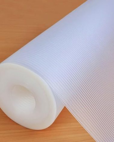 Hersvin Shelf Liners 24 in x 30 ft EVA Drawer Mats, Non-Adhesive Cupboard Protector, Kitchen Cabinet Lining Fridge Liner (Clear Stripe, 61x915cm)