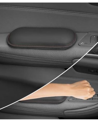 Stacool 2PCS Car Door Armrest Pads,Soft Leather+Memory Foam Car Knee Pads for Arm Support&Protect Elbow and Knee,Universal Car Elbow Pads Car Accessories Interior for Most Vehicles (Black)