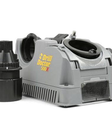 Drill Doctor DD500X Twist Drill Bit Sharpener - 3/32" to 1/2" - Electric Sharpener - High Speed & Portable - For Steel, Masonry, Carbide & Tin-Coated Drill Bits - Adjustable 118° or 135° Angle