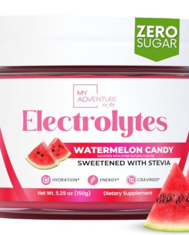Zero Sugar - Watermelon Candy Electrolytes Powder - Refreshing Hydration - Caffeine Free Energy with All Natural Ingredients - Vegan, Keto and Paleo - Sugar Free Electrolytes Drink Mix - 30 Servings