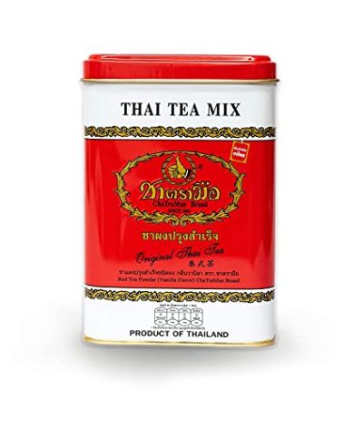 Number One Original Thai Tea Bags Red Label for Iced Tea, Milk Tea or Boba Tea Beverages, Restaurant-favored Traditional Brand from Thailand with Mild Earthy Taste (0.14oz x 50 Tea Bags)