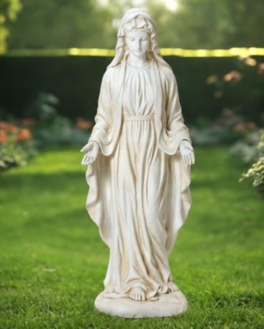 LuxenHome Virgin Mary Statue Outdoor, 30'' Religious Garden Statue, Blessed Mother Outdoor Statue, Virgen De Guadalupe Statues, Large Outdoor Garden Statues, Sculptures Decorations Home Yard Patio
