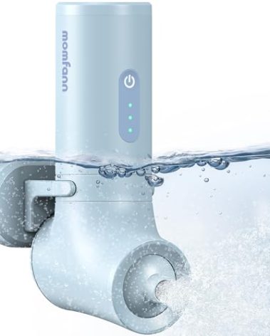 MOMFANN Bath Jet Spa, Bath Jet/Bubble Mode, Cordless Portable Bathtub Accessories with 3-Level Adjustable Speed, Bathtub Jets for Home Spa, Relaxing (Blue)