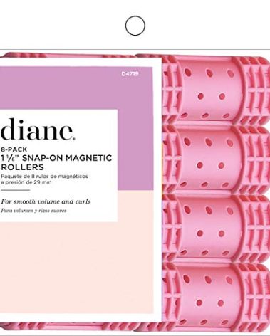 Diane Snap-On Magnetic Rollers Pack of 8 Hair Curlers for Women and Girls, Small, Diameter, Pink, D4719, 8 Count (Pack of 1)