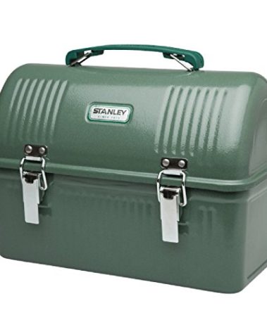 Stanley Classic Lunch Box 10 qt | Vintage Metal Lunchbox | Durable Meal Container with Handle and Latch | Stores Food, Drinks, Thermos, Water Bottle | Hammertone Green