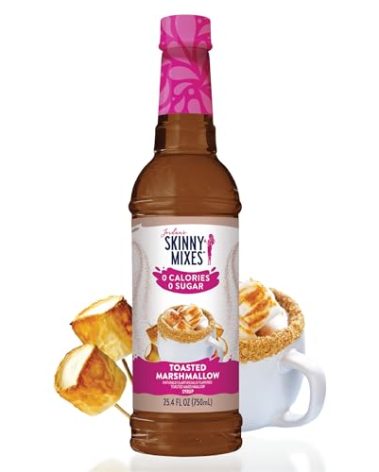 Jordan's Skinny Syrups Sugar Free Coffee Syrup, Toasted Marshmallow Flavor Drink Mix, Zero Calorie Flavoring for Chai Latte, Protein Shake, Food & More, Gluten Free, Keto Friendly, 25.4 Fl Oz, 1 Pack