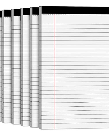 Note Pads 5x8 Small Legal Pads White Notepad, 6 Pack, Narrow Ruled Notepads, Micro Perforated Legal Writing Pads Memo Pad, 30 Sheet/Note Pad, Notebook Paper Tablet for School, Lined Legal Pad 5x8''