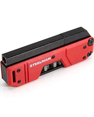 Steelman 10-In-1 Multi-Tip Folding Magnetic Pocket Screwdriver with Carrying Clip and Bottle Opener, Includes 3/16" and 1/4" Slotted, PH1, PH2, T15, T20, S1 and S2 Bits