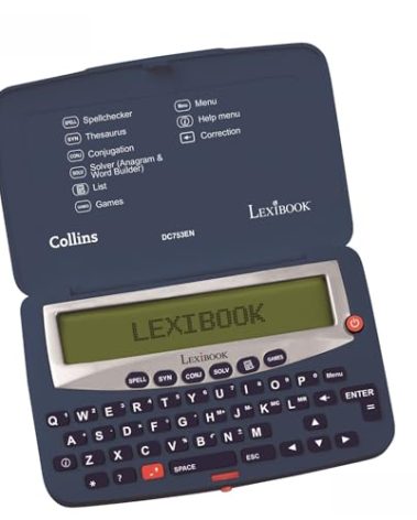 LEXiBOOK - Collins Electronic Pocket Spellchecker with Battery, Blue/White, DC753EN