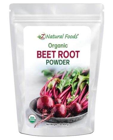 Z Natural Foods Organic Beet Root Powder - Nutrient-Dense Beetroot Powder with Antioxidants, Nitric Oxide for Heart Health, Energy - Perfect for Smoothies, Beets Juice, & Recipes, 1 lb
