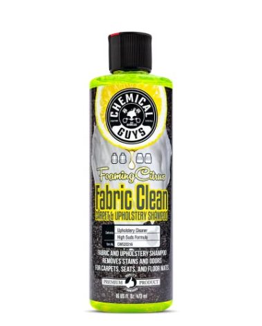 Chemical Guys CWS20316 Foaming Citrus Fabric Clean Carpet & Upholstery Cleaner (Car Carpets, Seats & Floor Mats), Safe for Cars, Home, Office, & More, 16 fl oz, Citrus Scent