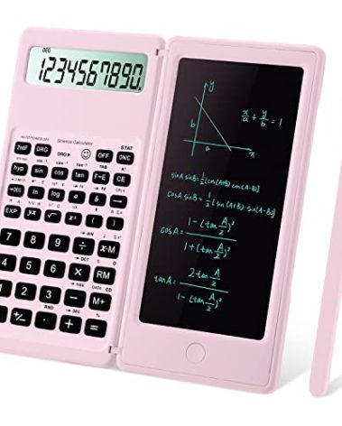 IPepul Scientific Calculators for Students, 10-Digit Large Screen, Math Calculator with Notepad, Classroom Must Haves for Middle High School Supplies & College （Pink