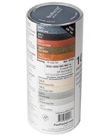 PanPastel Artist Pastels by GOLDEN, Drawing Set, 10 Color, Professional Artist Pastels, Unique Pan Format (cake-like)