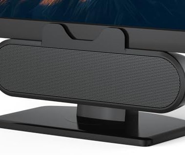 INGA Computer Speakers for Desktop PC, USB Monitor Speaker Bar with Clip-On, Wired Desk Speakers with HD Stereo Loud Sound, Laptop Speaker Mini Sound Bar, Easily Clamps to Monitor
