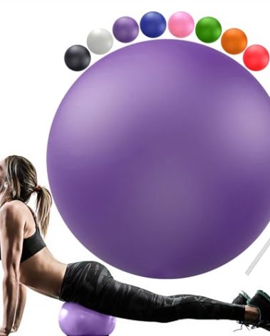 Soft Pilates Ball 9 Inch, Ideal Small Exercise Ball Between Knee Squeeze for Physical Therapy Yoga Core Medicine Abs Pt Bouncy, Mini Rubber Fitball Barre Workout Equipment for Women Men Kid Toddler