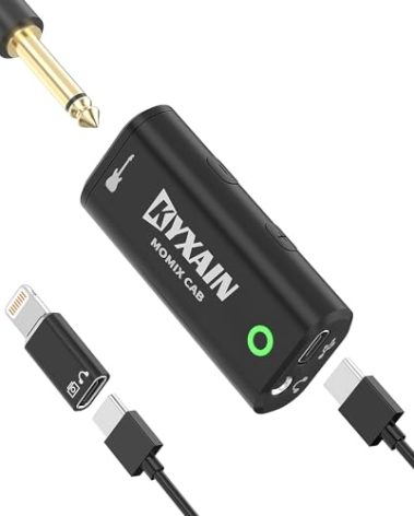 KYXAIN Guitar Audio Interface Pocket Internal Recording Sound Card with Type-C & Lightning for Live Streaming by iPad, iPhone, Android, PC Plug and Laptop Plug & Play