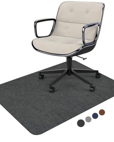 Placoot Desk Chair Mat for Hardwood Floor Corduroy Surface 55"x35" Office Chair Mat for Rolling Chairs,Large Anti-Slip Backing Under Desk Low-Pile Office Rug Floor Mat for Office/Home