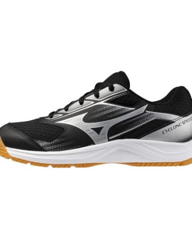 Mizuno Cyclone Speed 5 Volleyball Shoe | Womens Volleyball Footwear | Black-Silver | US Womens 8