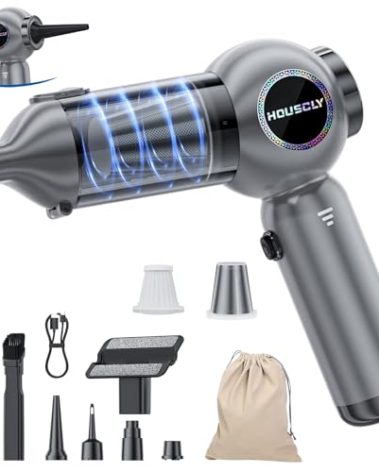 Handheld Car Vacuum Portable Cordless 25000Pa High Power Small Mini Hand Vacuum Cleaner Rechargeable 4-in-1 Compressed Air Duster Blower Pump Wireless Handheld Vac for Car Office Desktop Home Cleaning