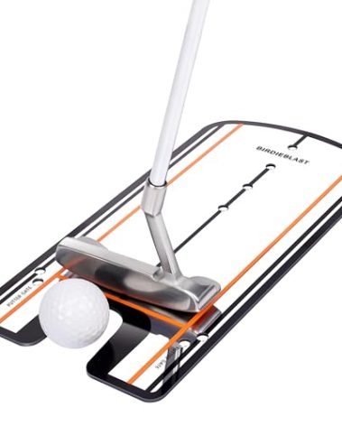 BIRDIEBLAST Golf Putting Mirror, Putting Mirror Training Aid for Golf with Putter Line,Putting Mirror for Golf Putting Practice for Beginners (Putting Alignment Mirror), Black