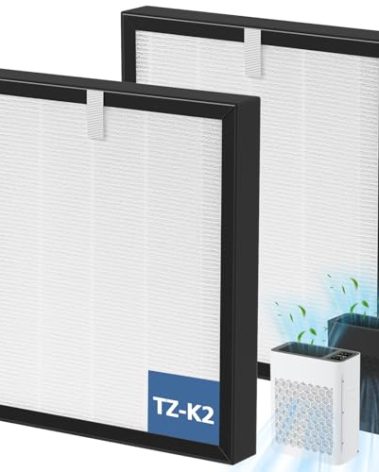 TZ-K2 Replacement Fil-ter Compatible with ToLife TZ-K2 Air Puri-fier for Home Large Room, 3-in-1 HEPA High-Efficiency Activated Carbon TZ-K2-A Fil-ter, 2 Pack