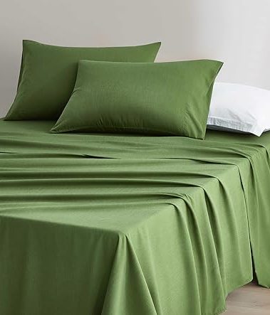 Chezmoi Collection Charisma Tencel Modal Blend Bed Sheets California King Size 4-Piece Sheet Set Forest Green - Soft and Cozy Lightweight Breathable 15" Deep Pocket Cooling Sheets