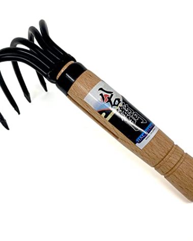 HACHIEMON Japanese Ninja Claw Garden Rake or Cultivator for Gardening - Compact and Sturdy - Made in Japan