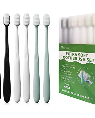 EasyHonor Extra Toothbrush for Sensitive Gums, Micro Fur Manual Toothbrush with 20000 Soft Floss Bristle for Pregnant Women, Elderly, Braces and Gum Recessions, Protect Fragile Gums (6 Pack)