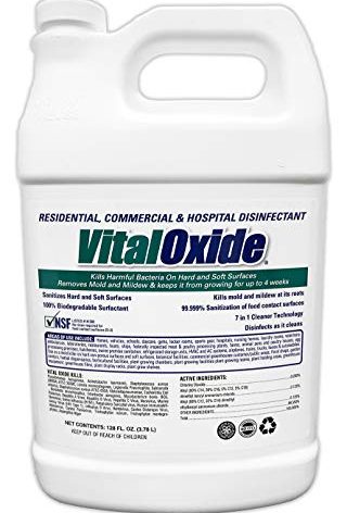 Vital Oxide Disinfectant, Deodorizer, Cleaner, Food-Contact Sanitizer, Virucide – (EPA registration #82972-1) – Kills Mold & Mildew, Eliminates Odors-1 Gallon