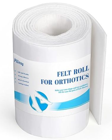 Pllieay Adhesive Felt Roll, Orthopedic Felt Roll 1/8" Thick 6" x2.5yd Quality Rayon Blend for Provide Cushioning and Support in Pain Foot