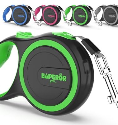 Emperor Pets 16 Feet Retractable Dog Leash Large Dogs - Up to 110lbs, Heavy Duty Leash Retractable 26 ft, Dog Leashes for Large Breed Dogs -GN16