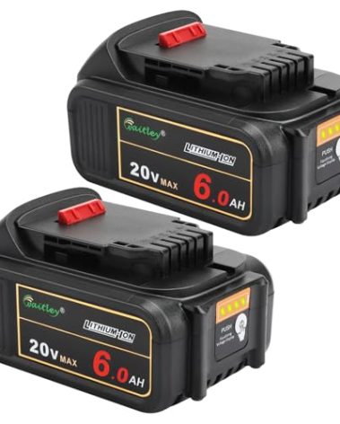 waitley 2 Pack 20V 6.0A Replacement Battery Compatible with Dewalt DCB200 DCD DCF DCG Series Cordless Power Tools