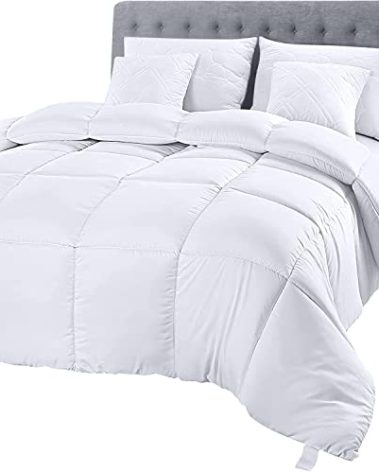 Utopia Bedding Comforter Duvet Insert, Quilted Comforter with Corner Tabs, Box Stitched Down Alternative Comforters Twin XL Size (White)