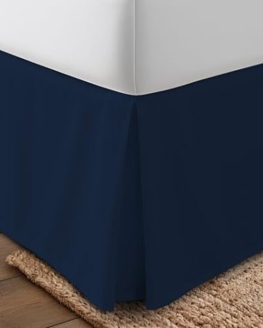 Utopia Bedding Twin Bed Skirt - Soft Quadruple Pleated Ruffle - Easy Fit with 16 Inch Tailored Drop - Hotel Quality, Shrinkage and Fade Resistant (Twin, Navy)