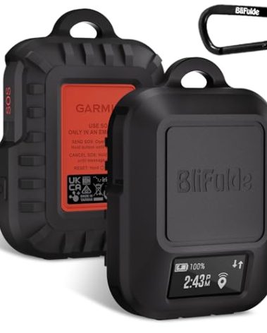 BliFulde Custom Silicone Protective Case, Compatible with Garmin inReach Messenger & Messenger Plus, Drop & Scratch Resistant Durable Cover, Black(Case Only)