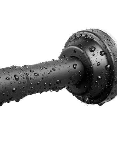 Haryaers Shower Curtain Rod, 70 to 98 Inch Tension No Drill Adjustable Heavy Duty Matte Black Bathroom Spring Drilling Rods for Bathroom, Anti-Slip, Rust Stainless Steel Metal