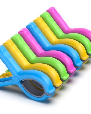 DIDISHU 8 Pack Extra Large Beach Towel Clips, 5.1 Inch Towel Clips for Beach Chair Pool Chair on Cruise, Beach Chair Clips to Keep Your Towel from Blowing Away