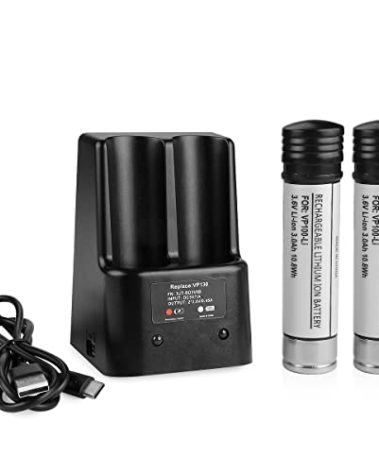 energup 2Pack VP100 Li-ion Battery for Black Decker Versapak Batteries VP100C VP105 VP105C VP110 VP110C VP143 for Black Decker 3.6V Versapak Batteries, with 2Port Black and Decker 3.6V Charger