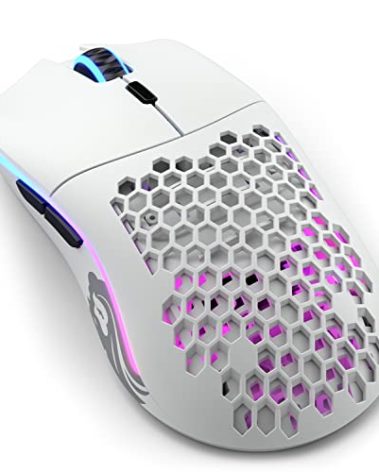 Glorious Model O- (Minus) Wireless Gaming Mouse - 65g Superlight Honeycomb Design, RGB, Ambidextrous, Lag Free 2.4GHz Wireless, Up to 71 Hours Battery - Matte White