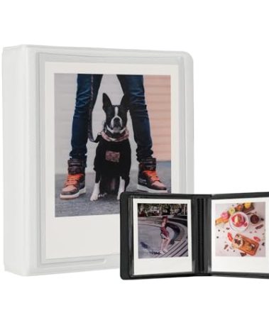 iFreak Polaroid Photo Album Book Fits For Fujifilm Instax Wide Square Picture Album, Holds Square Instant Square SQ1 SQ6 SQ10 SQ20 Camera Film Polaroid 600 i Type 3.5x4.25 inch Film (White)