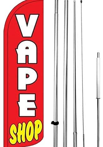 Vape Shop Windless Feather Swooper Flag Kit Banner Sign rq-h