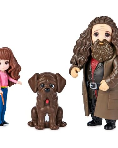 Wizarding World Harry Potter, Magical Minis Hermione and Rubeus Hagrid Friendship Set with Creature, Kids Toys for Ages 5 and up