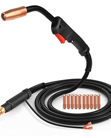 Zinger MIG Welding Gun Torch 100Amp 10' Replacement for Lincoln Magnum 100L K530-5 with 10PCS Mig Welding Contact Tips