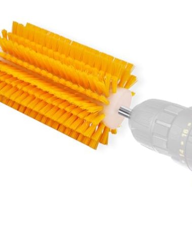GHWMYD Livestock Scratching Mini Roto Drill Brush Attachment For Horse Sheep Goat Pig Grooming, Relieve Itching on the Back, Remove Harmful Parasites/Dead Skin/Shedding Hair, 5/18Inch Shank, Yellow