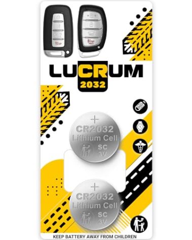 Key Fob Battery Replacement for Hyundai & Genesis (2012-2021) Accent, Santa Fe, Sonata, Tucson, Elantra, Kona - 2PCs CR2032 Batteries for Car Remote Key CR 2032