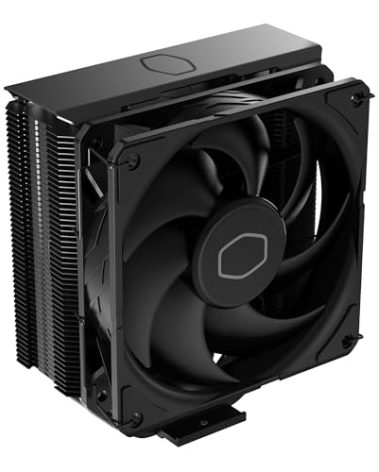 Cooler Master Hyper 212 Black CPU Air Cooler, SickleFlow 120 Edge PWM Fan, Aluminum Top Cover, 4 Copper Heat Pipes, 152mm Tall, AMD Ryzen AM5/AM4, Intel LGA 1851/1700/1200 Brackets