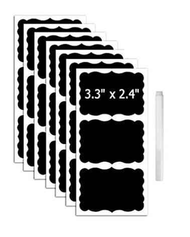Top label 108-Pack Reusable Chalkboard Labels + 1 Chalk Pen to Decorate Your Pantry Storage & Office