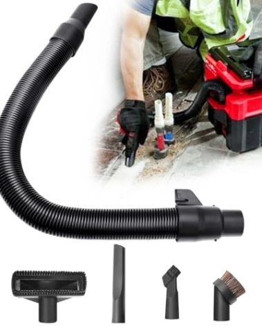 14-37-0105 18V Wet/dry Vac Hose Assembly with Universal Attachments Adapter Kit for Milwaukee M18 18v/28v Vacuum 0880-20 0970-20 (Internal Storage), Use to Pick Up Dust and Debris